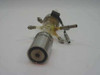 TMA quartz sample holder assembly — top-down angled view showing tube fittings arrangement, wire lead connections, and stainless cylindrical base piston