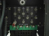 GE Talaria PJ5055C1 — rear input panel 778352564 showing BNC connectors for Control, Comp 1, Comp 2, Ext Sync, Green, Blue, and Red; 75Ω/High impedance selector switches; green PCB visible at bottom
