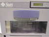 Sun StorEDGE L280 front panel close-up showing Sun Microsystems logo, StorEDGE L280 branding, LCD display panel, and tape cartridge access door