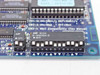Close-up of Madge 152-301-01 DIP switch bank SW1 and SW2 with AMP 9333 2-382394-2 connector, showing speed and bus-width configuration switches