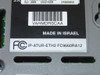 Fujitsu Speedport FC9660RA12 bottom label showing FCC ID IP-ATUR-ETH2, Made in Israel, serial number, and barcode