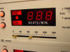 HP 78203C Heart Rate Monitor Module close-up showing LED Beats/Min display reading 888, alarm controls, and 0–250 BPM scale