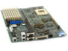 Compaq 247382-001 Deskpro 4000 Socket 7 Pentium motherboard – angled front view showing Socket 7 CPU socket, SIMM slots, and rear I/O ports including dual serial, parallel, and VGA