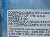 Label close-up reading: Compaq Computer Corp, Product of the USA, Series 3130