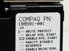 Compaq label on Seagate ST15150W — shows Compaq PN 199591-001 and J4 jumper configuration including Write Protect and Drive Term settings