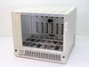 Cabletron MMAC-M8FNB 8-slot chassis front-left three-quarter view showing empty module bays, fan array, and front panel label