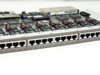 Bay Networks 5505P Token Ring module – close-up of 16 RJ-45 port row numbered along front edge with barcode label visible on sub-board