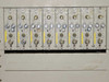 Eight HP 8801A low-gain DC amplifier plug-in modules installed in the HP 7418A recorder chassis – front panel controls visible