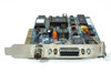 Tiara LanCard 785A368U04 – angled bracket view showing BNC coax connector and AUI DB15 connector on metal bracket