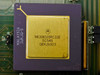Wellfleet ACE-32 board – close-up of Motorola MC68020RC33E 33MHz processor chip, gold ceramic package