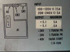 Control Data 81542300 power supply specification label showing input 100-120V @ 7.5A / 208-240V @ 5A and output voltages +5.1V, -5.1V, +24V, -24V, +40V