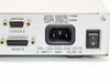 Ascom Timeplex LR29607 rear panel close-up showing Console and Remote DB-9 serial ports, IEC power connector, power switch, and 100-240V rating label