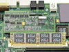 Bay Networks 5310A board – Intel E28F010 flash memory chips and secondary daughter card area close-up