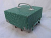 Utah Research Development Cell Scan Fixture 371AS138 – rear three-quarter view showing green perforated enclosure, carry handle, and spring-loaded contact pins protruding from bottom