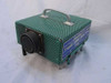 Utah Research Development Cell Scan Fixture 371AS138 – front left three-quarter view showing green perforated metal enclosure, carry handle, and large circular multi-pin connector on front face