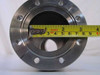 MDC Manufacturing vacuum flex angle – tape measure across upper conflat flange face showing approximately 4-inch inner bore diameter