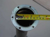 MDC Manufacturing flex angle bellows – tape measure across lower conflat flange bore showing approximately 4-inch inner diameter measurement