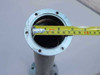 MDC Manufacturing stainless steel flex angle – alternate tape measure view of lower flange bore confirming approximately 4-inch inner diameter