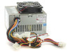Power Man HP-230-ATX 230W ATX power supply – three-quarter top view showing IN230ATX REV:02 label, top fan, and full output cable harness