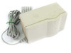 Apple M8010 StyleWriter Power Adapter — left side view showing beige housing and coiled gray DC output cable with green cable tie
