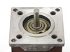 Pacific Scientific POWERMAX II P22NRXB-LNF-NS-00 stepper motor – top face view showing output shaft and face-mount flange with four mounting holes