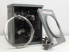 Circle A-W Type 3R Meter Socket open with meter ring removed showing internal contacts and enclosure interior