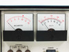 Heath SP-2717 close-up of dual analog meters – Milliamperes (0–150) and Volts (0–400 / 0–150) with filament spec label showing 25VA max, 6.3VAC 4A and 12.6VAC 2A
