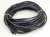 100-foot black VGA cable coiled overhead view showing full length of cable