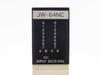 Sharp JW-64NC front label close-up showing model number, INPUT DC12/24V marking, and S.U. point map