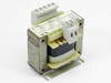 Moeller STI 0.06 control transformer — three-quarter front-left view showing laminated core, secondary terminal block, and RU/UL markings