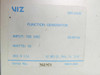 VIZ WR-550B Function Generator rating plate close-up: 120 VAC, 50-60 Hz, 10W, Made in USA, VIZ Mfg. Co. Philadelphia PA, part number 9451-404