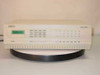 Adtran TSU 600 front panel straight-on view with backlit LCD display active, keypad, and LED indicator rows