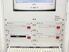 Suntek EPS Series front panel with keyboard tray extended — four EPS test modules and Efficient Professional System branding visible, keyboard and mouse on tray