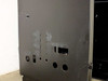 SWDP 37U rack cabinet right side panel — multiple cable entry knockouts and ventilation holes visible, some unused cutouts
