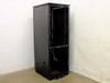 Southwest Data Products SWDP 37U 19-inch server rack cabinet — three-quarter view showing open rear and interior rack rails with pullout drawer