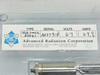 Advanced Radiation Corporation label showing Type HSA-2002/30341, Serial A337914, Volts 67, Amps 29.9 — Santa Clara CA