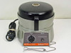 IEC MB Micro Hematocrit Centrifuge front view — lid closed, TIMER knob and BRAKE button on front panel, Damon/IEC Division label, capillary tube holder tool with chain