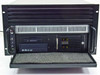 SBS Y8373950 front door open — floppy drive, DVD/CD-RW combo drive, and SCSI hot-swap bay with numeric LED display showing drive IDs 0 and 3