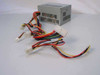 Acer AP4300 145W ATX power supply – side view showing full cable harness including 20-pin ATX main connector, 4-pin Molex, and floppy connectors