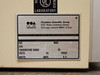 Precision Scientific Model 19 Vacuum Oven data plate showing GCA Corporation branding, Cat No. 31468, Model 19, 120V 600W 5A single phase, temperature range to 200°C