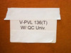 Carton label reading V-PVL 136(T) W/ QC Univ. on cardboard box