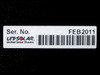 Uni-Solar United Solar Ovonic serial number barcode label showing manufacture date FEB 2011