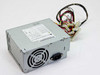 HP 0950-2776 150W desktop power supply front view showing fan, IEC inlet, and wiring harness