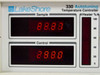LakeShore 330 front panel closeup – Sample display reading 88.80 and Control display reading 288.0 with Heater % bargraph