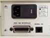LakeShore 330 rear panel closeup – IEC AC power inlet with 120Vac fuse block (3AG, 2.0A / 1.0A), IEEE 488 Interface connector, and Serial I/O port