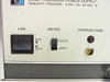 HP 6114A Precision Power Supply — close-up of LINE power switch, METER Volts/Amps selector switch, and OVERVOLTAGE indicator lamp