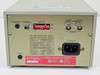 Sony UP-870MD rear panel close-up showing REMOTE jack, GAMMA selector switches, DIP SW bank with function table, BNC VIDEO IN and OUT, IEC AC IN, and D ADJ knob