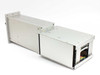 AECO CDIS-C DVD5 Mini 1.5 DVD Inspection Camera and Laser — right rear quarter view showing full enclosure length, bottom-right card/drive bay area and yellow warning labels on top