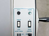 Microtome drive control panel upper section close-up showing 0-5AT indicator, Power indicator light, Single/Trim toggle, and Drive Speed Control toggle