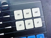 Sable Technologies CT90 MK1.1 keypad closeup showing white function keys labeled rev, seat, void, oth, dbl, and clr